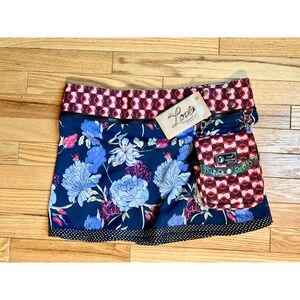 Zand Amsterdam Colorful Floral Patchwork Reversible Mini Skirt One Size
